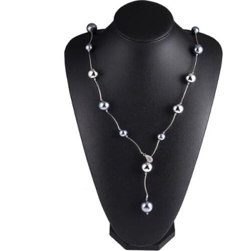 1pcs NEW elegant long jewelry long simulated pearl sweety lady dress necklaces hot winter sweater multilayer necklaces Gifts