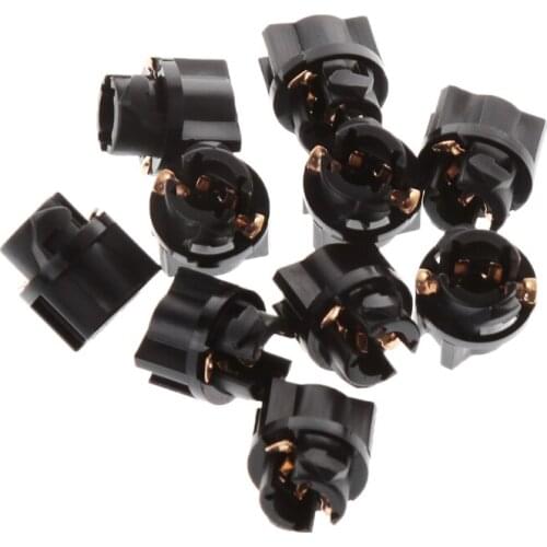 10Pcs Lamp Auto Bulb Automotive Lightbulb 12V 1.2W T5 halogen bulbs T5 sockets N84F