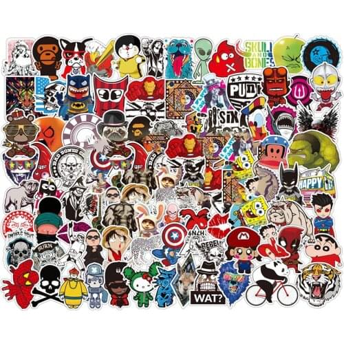 100 pcs Funny Car Stickers on Motorcycle Suitcase Home Decor Phone Laptop Covers DIY Vinyl Decal Sticker Bomb JDM Car styling