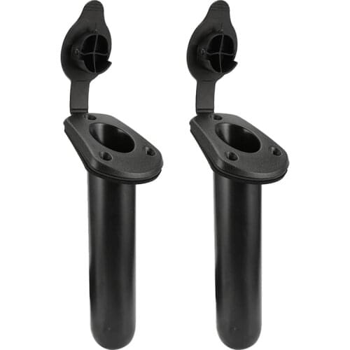 2 Pcs Kayak Deck Plastic Flush Mount Fishing Boat Rod Holders and Cap Cover, Fishing Tackle Accessory Tool