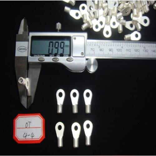 30pcs brass round bare end cold pressed O-type terminal wire nose thickness 0.8mm OT4-4 OT4-5 OT4-6 OT4-8 OT4-10