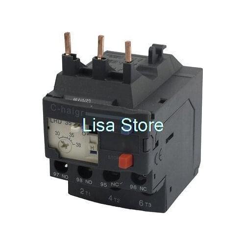 38A Rated Current 690V Black Thermal Overload Relay JR28-25 1 NO 1 NC
