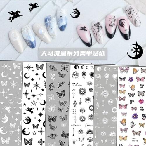 3D Nail Sticker Butterfly Starry Sky Sliders Paper Stickers For DIY Gel Polish Decoration Manicure Tattoo Nail Art Accessories