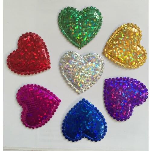40PCS 28mm Padded pretty Flashing heart Appliques / Scrapbooking craft making craft A64A