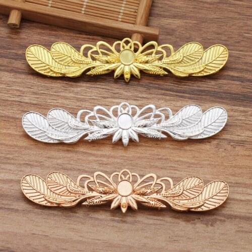 5pcs 23x106mm Metal Alloy Bride Headdress Accessories KC Gold Silver Color Retro Connectors For Jewelry Making