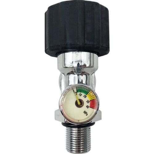 Acecare High Quality Common Valve with Gauge M18x1.5 30Mpa 4500psi for High Pressure Carbon Fiber Gas Cylinder Bottle Head Valve