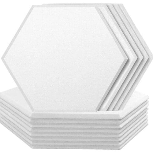 20 Pcs Acoustic Panel Sound Insulation Board,Hexagon Sound Insulation Pad,for Sound Insulation &Acoustic Treatment,White Promoti