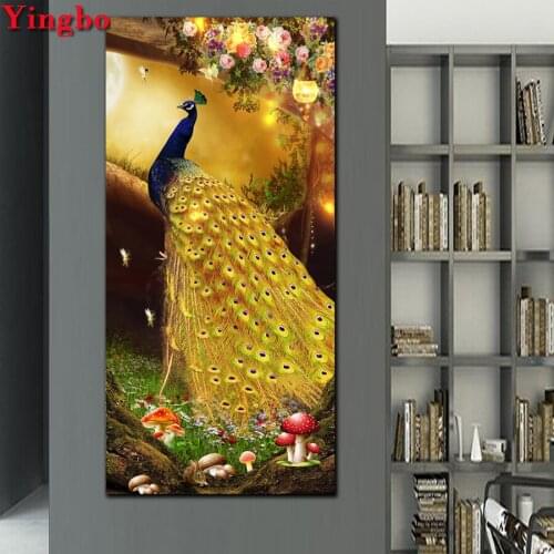 3D Full Round Diamond Embroidery Peacock Animal DIY Diamond Painting New Square Stones Diamond Mosaic pattern Rhinestones Icons