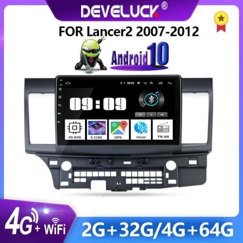 10" 2 Din Android 10 Car Radio for Mitsubishi Lancer 2 2007-2012 2DIN multimedia player 4G+WIFI RDS DSP GPS navigator Bluetooth