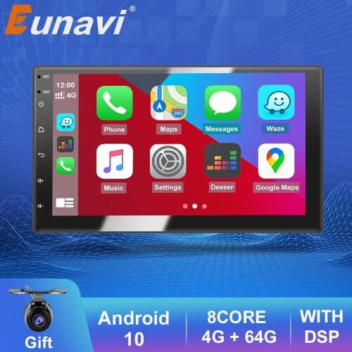 Eunavi Universal 2 Din Android Car radio Multimedia Player Universal auto Stereo GPS Navigation AudioVideo Player 4G 64 DSP WIFI