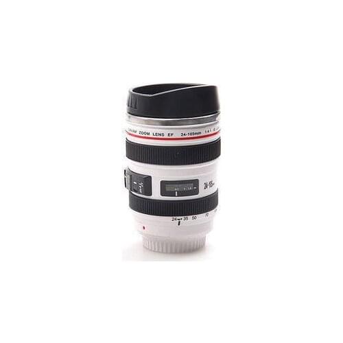 Free shipping 60pcs/lot the 5th CPAM stainless steel Coffee camera lens mug cup White style Wholesale