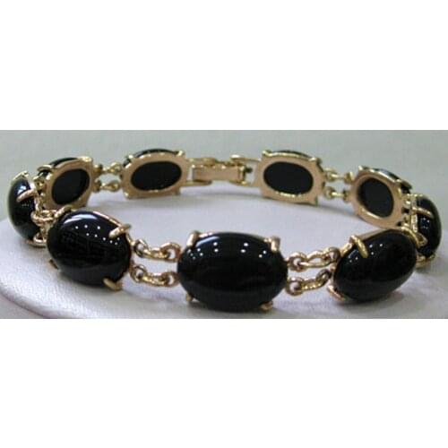 Fashion jewelry 10X14MM Bead Black Agates Bracelet