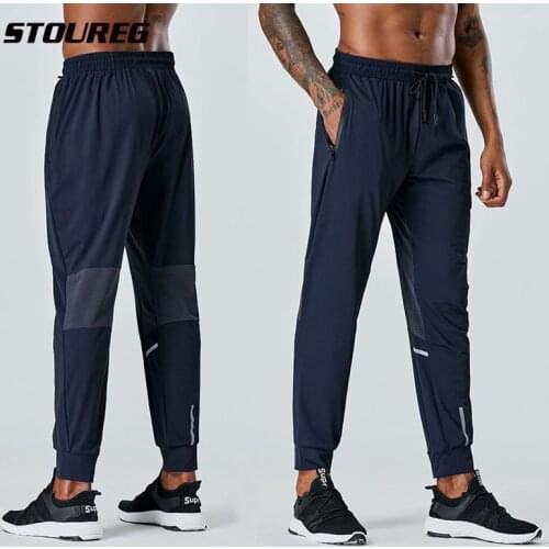 Quick Drying Running Pants Mens Sport Jogging Trousers Marathon Casual Gym Fitness Pants Elastic Drawstring Sport Pants