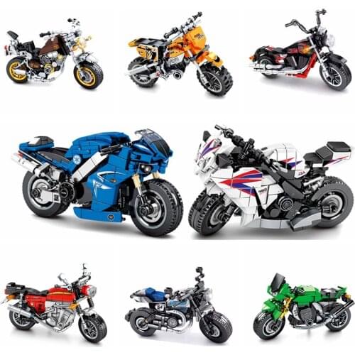 DIY City Off-road Motorbike MOC Model Building Blocks Racing Car Motorcycle Bricks Gifts Toys For Children