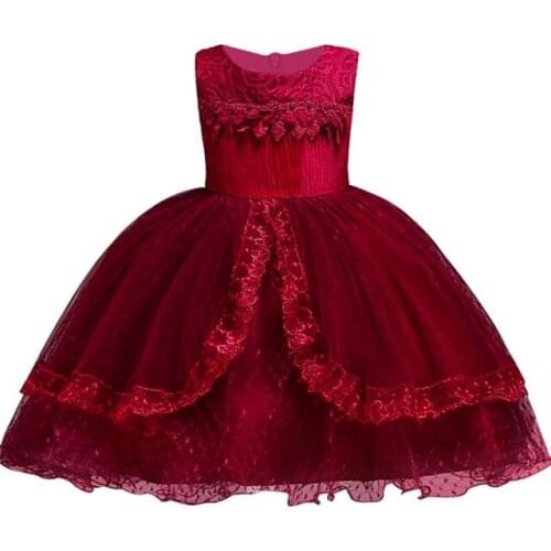 Girls Princess Flowers Elegant Weddings Dress Party Princess Dress Kids Clothes Girls Dresses for Christmas New Year custumes