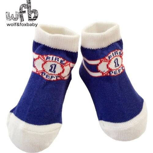 Retail 0-1 years baby fashion baseball modeling jacquard socks boy cotton spring autumn fall winter