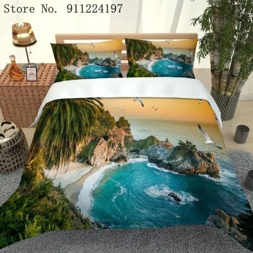 Home Textile Island Duvet Cover Comforter Bedding Set 3D Printing Landscape 3pcs Quilt Cover Single Double Twin/Full Queen/King