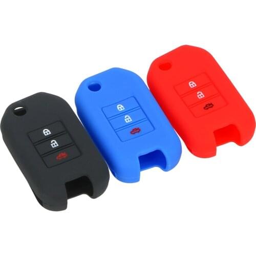 LEEPEE Key Fob Shell Car Key Shell Silicone Car Key Cases 3 Buttons For Honda Civic HRV Accord CRV Car Accessories