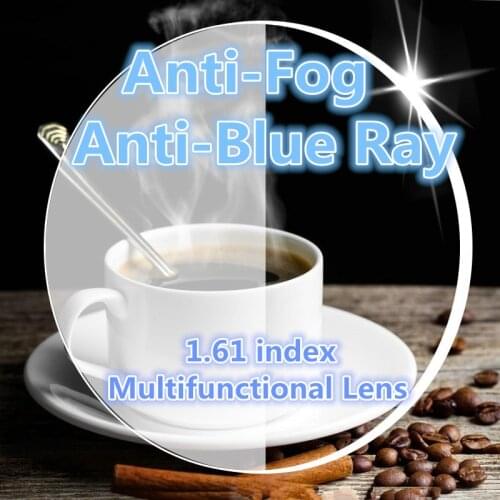 Langford brand Anti-Fog prescription glasses lens 1.61 index anti-blue lens optical Resin lens myopia astigmatism/pair