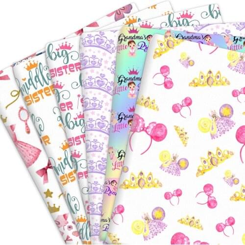 50*145cm Princess Crown Sister Polyester Or Pure Cotton Material Patchwork Sewing Quilting Fabrics Needlework DIY Cloth Sewing