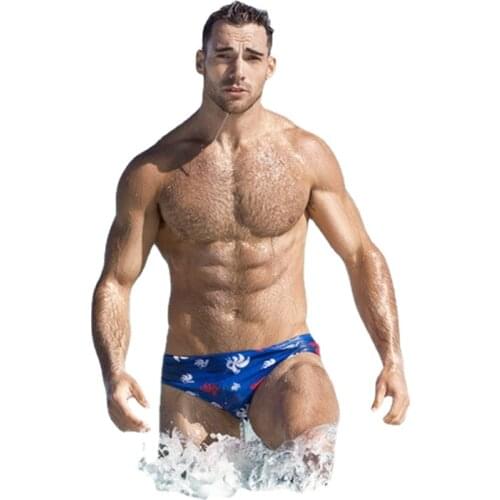 AustinBem brand Men swimwear Mens Swimming Trousers Fashion Animal Swimming Shorts Sexy Triangular swimming underwear