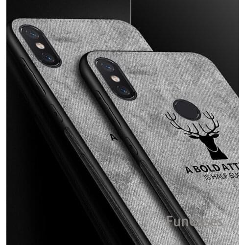 Soft TPU edge Canvas Embossed Deer Phone Case For Xiaomi Pocophone Poco F1 Mi 8 Mi 6 Mi 5 Max 2 Max 3 Redmi 6 Pro 5 5 Plus 6A 6