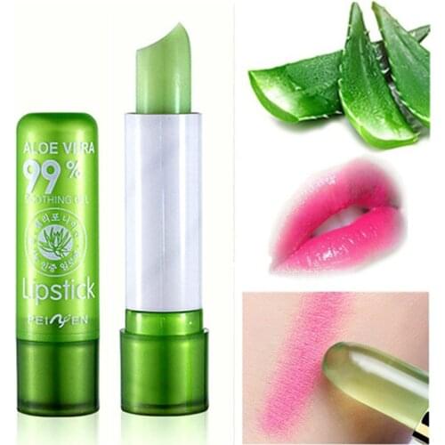 Aloe Vera Natural Lip Balm Temperature Color Changing Long Lasting Moisturizing Lipstick Makeup Protection Lip Balm Levre Makeup