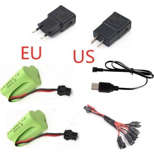 3.6v 2800mah NiMH Battery and 3.6v charger For Rc toys Car boat Gun ni-mh AA 3.6v Rechargeable Battery Pack For RC boat