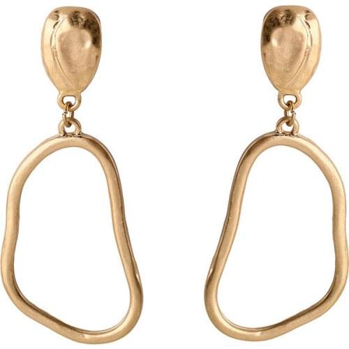 2020 New Gold Color Geometry Round Deformation Irregular Stud Earrings Punk For Women Girls Party Jewelry