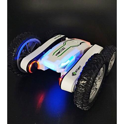 New stunt car 360 rotating remote control car toy car rollover double-sided car with lights,A12