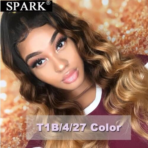 Clearance Price Ombre 4x4 Lace Closure Wig 100% Human Hair Peruvian Body Wave 150%Density 28inch Lace Front Human Hair Wigs Remy