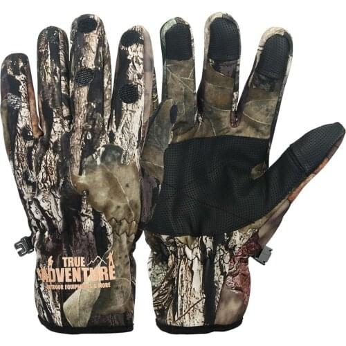 Camouflage Fishing Gloves Hunting Gloves Anti-Slip 3 Fingers Cut Outdoor Camping Cycling Half Finger Windproof warm Sport Gloves