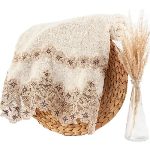 2 Pcs Turkish Made Towel Soft Lace Hand Towel Bath Face Towel Set 50x90 cm Embroidered 100% Organic Cotton For home gift towel
