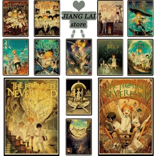 Retro Poster Anime Cartoon The Promised Neverland poster Prints Wall Painting Good Quality Poster Home Decoration