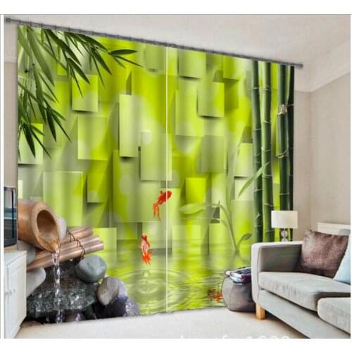 Green Curtains Luxury Blackout 3D Window Curtains For Living Room Bedroom Customized size Drapes Cortinas Rideaux Cushion cover
