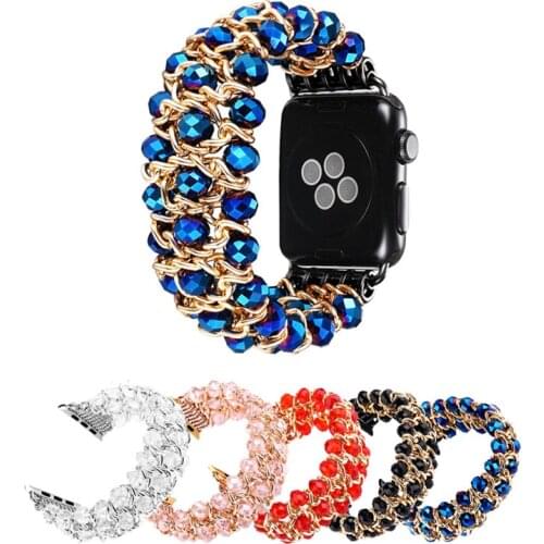 Luxury Diamond Jewelry Watch Bands Strap for Apple Watch Band 44mm 40mm 42mm 38mm Bracelet Loop for Iwatch Series 6 SE 5 4 3 2 1