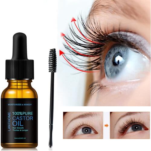 Eyelash Enhancer Serum Pure Castor Oil Eyelash Growth Treatments Eyebrows Beard Hairline Eyes Care Lengthening Eyelash Growth