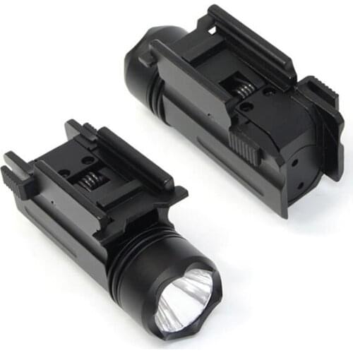 Tactical Compact Pistol Weapon Light 200 Lumen Flashlight with 20mm Quick Release Mount Base