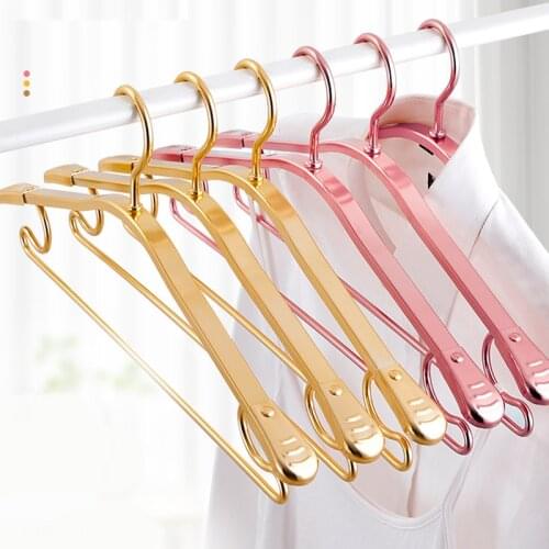 5pcs Clothes Hangers Metal Drying Rack Thicken Durable Anti-slip Clothes Rack Coat Home ardrobe Storage Aluminium Alloy Hangers
