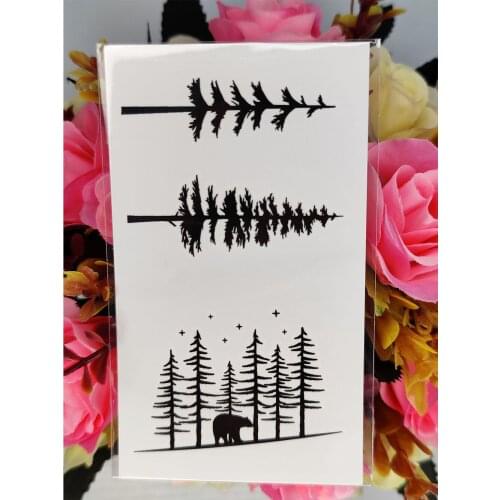 Retro Big Tree Bear Temporary Tattoos Stickers Waterproof Fake Tattoo Transferable Tatoo Tatto for Women Girl Men