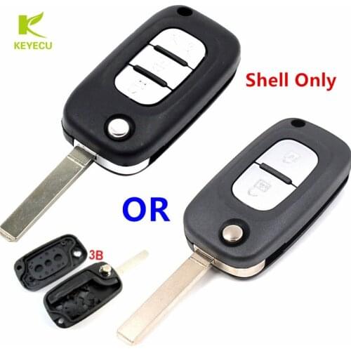 KEYECU Replacement New Folding Remote Key Case Fob 2/3 Buttons for Renault Modus/Kangoo/Scenic/Clio/Megane