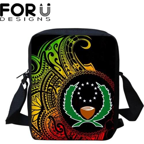 FORUDESIGNS 1Pcs Shoulder Bags Womans Casual Pohnpei Polynesian Samoa Tribe Design Teen Girls Small Travel Crossbody Sac Bolsas