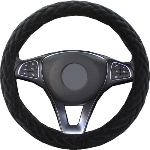 Winter Autumn Auto Truck Bus Car Steering Wheel Cover Wrap Volant Plush Warm Diameters 36 38 40 42 45 47 50 CM 7 Size to Choose