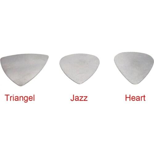 1 Piece Stainless Steel Guitar Pick Guitarra Plectrums for Acoustic Electric Guitar Bass Heart Jazz Triangle Shape for Choose
