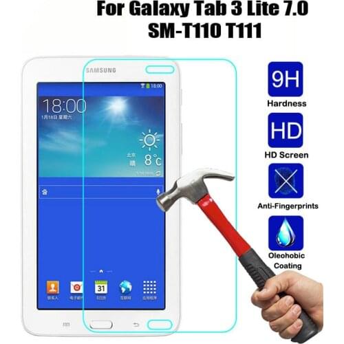 2PCS Tablet Tempered Glass Film Screen Protector For Samsung Galaxy Tab 3 Lite 7.0 SM-T110/T111 Tablet Clear Protective Film