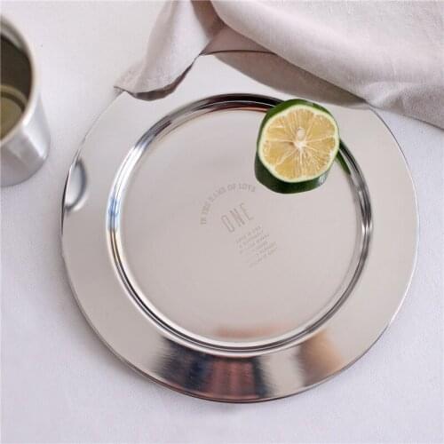 Nordic wind dinner plates 430 stainless steel plate dish food grade salad plate kitchen restaurant supplies 3PCS