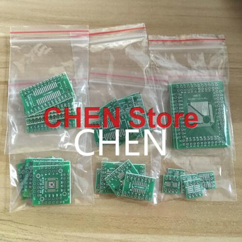 30PCS PCB Board Kit SMD Turn To DIP Adapter Converter Plate Circuit Board FQFP HTQFP QFN48 SOP SSOP TSSOP Prototype PCB Set