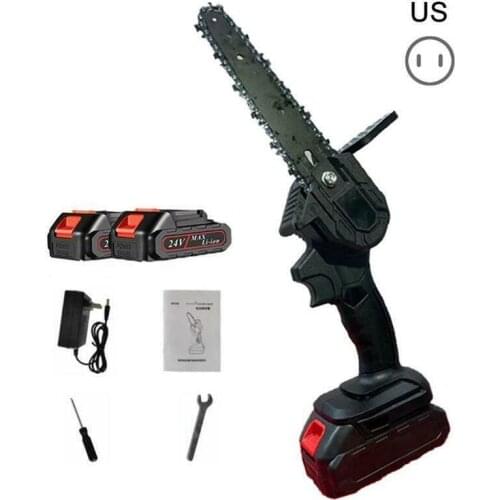 6'' 550W Mini Handheld Cordless Electric Chainsaw Garden Rechargeable Logging Cutter Tool Woodworking Cutter Tool US Plug