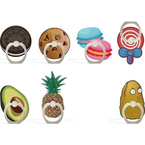 8 Styles Cute Snacks Appearance Phone Holder Ring Mobile Phone Stand Cookies Finger Phone Ring Holder support celular