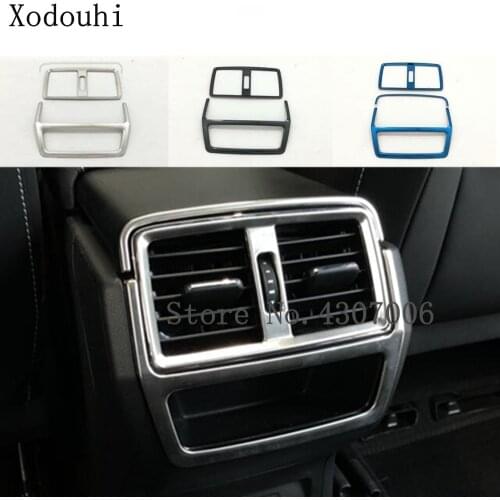 Car Trim Rear Stainless Steel Upside Air Conditioning Outlet Vent Panel Lamp 3pcs For Skoda Karoq 2017 2018 2019 2020 2021